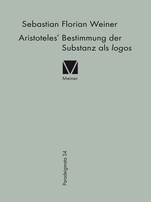 cover image of Aristoteles' Bestimmung der Substanz als logos
